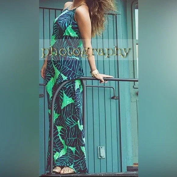 Lilly Pulitzer “Under the Palms” Maxi Dress – Size Medium - Picture 1 of 8